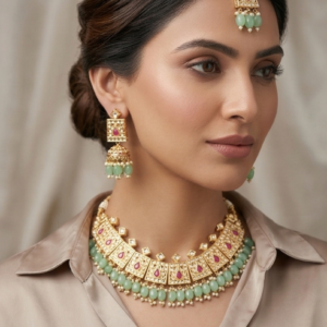 The Emerald & Ruby Radiance Kundan Set