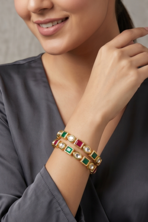 The 'Navaratna Harmony' Regal Kada Bangles