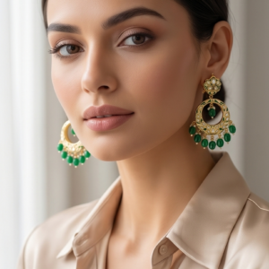 The Emerald Enamel Hoop Drop Earrings