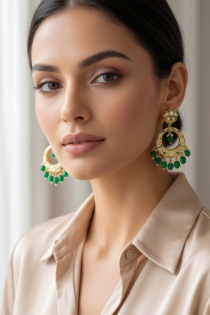 The Emerald Enamel Hoop Drop Earrings