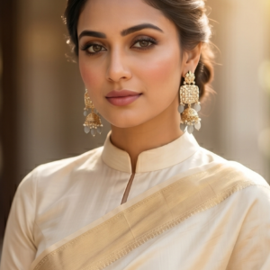 The Noor-E-Sahar Moonstone & Kundan Jhumkas