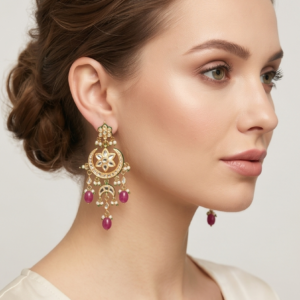 The Celestial Blossom Chandbali Earrings