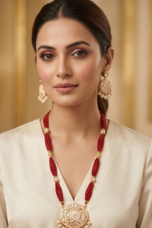 The Aadhya Meenakari Long Necklace Heritage Set