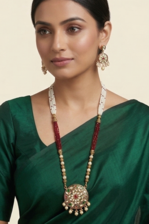Veda Heritage Kundan Long Haram Set