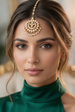 Nandini Gold Plated Kundan Maang Tika