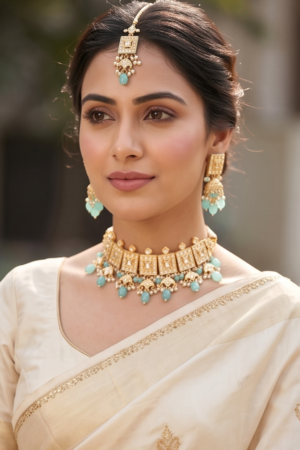 Azure Opulence Kundan Choker Set