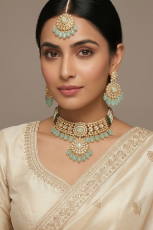 Azure Kundan Choker Set