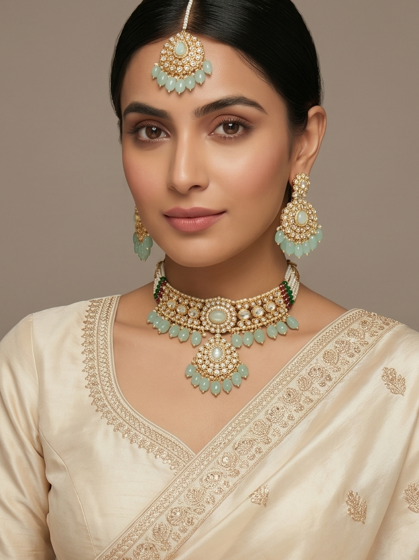 Azure Kundan Choker Set