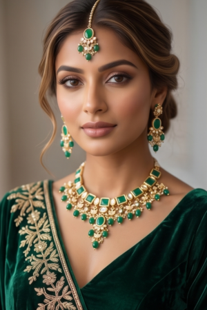 The 'Emerald Radiance' Imperial Kundan Set