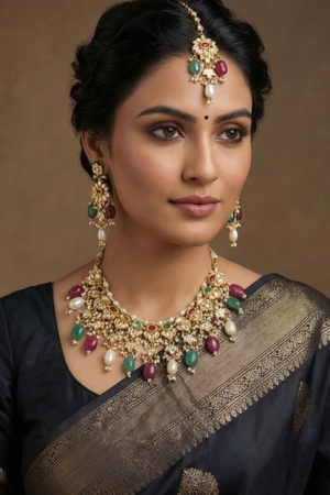 Vrinda Karigari Kundan & Multi-Stone Choker Set