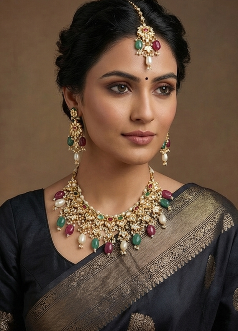 Vrinda Karigari Kundan & Multi-Stone Choker Set