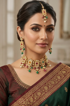 The Heritage Navratna-Style Kundan Choker Set