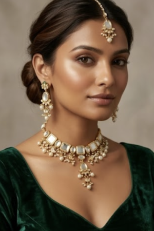 The Moonlit Mirror Kundan Set