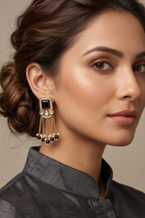 The Noir Mirage Waterfall Drop Earrings