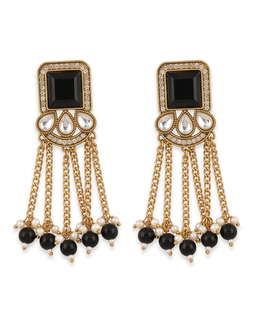 The Noir Mirage Waterfall Drop Earrings - Image 3