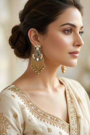 The Royal Lapis & Gold Tassel Statement Earrings