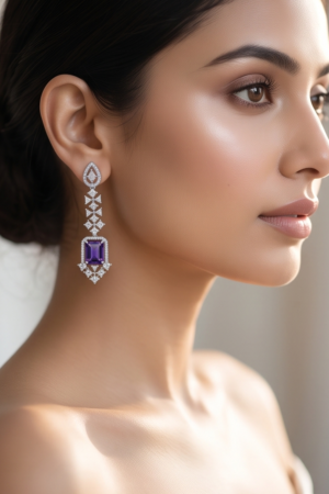 The Midnight Royale Amethyst Drop Earrings