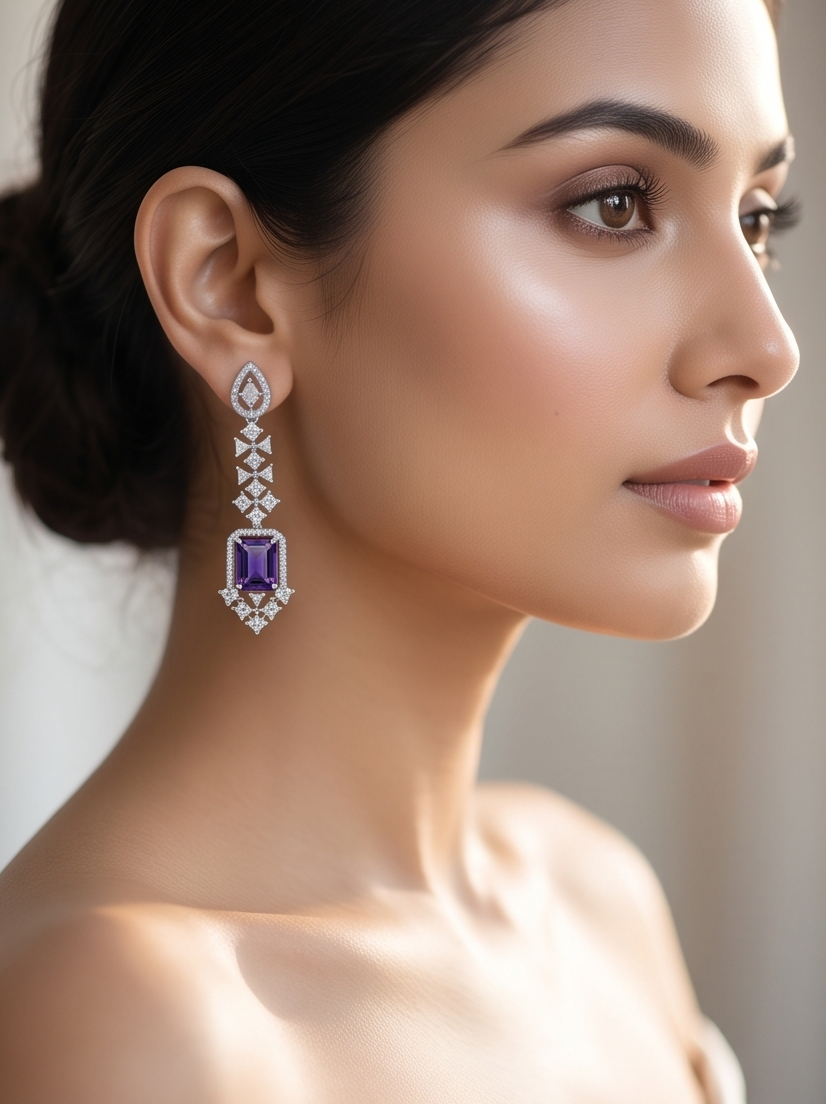 The Midnight Royale Amethyst Drop Earrings