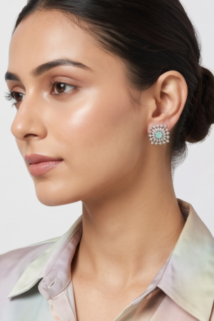 The Mint Aura Halo Studs