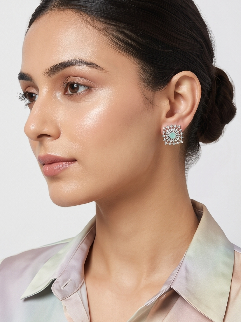 The Mint Aura Halo Studs