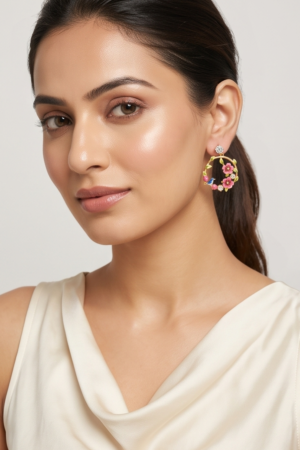 The Flora Enchantee Meenakari Hoops