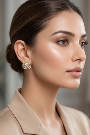 The Lumina Halo Solitaire Floral Studs