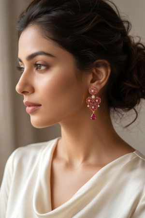 The Gulabi Noor Bloom Drop Earrings