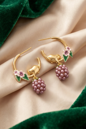 The Vignoble Berry & Vine Hoop Earrings