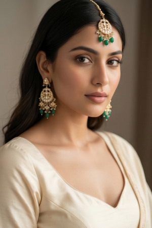 The Noor-ul-Haya Kundan & Emerald Pearl Set