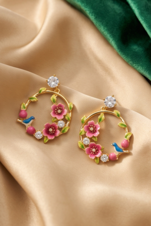 The Flora Enchantee Meenakari Hoops