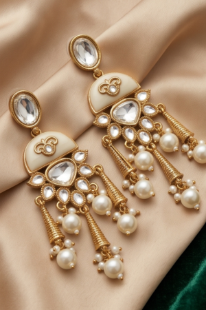 The Chandrika Meenakari & Kundan Chandelier Earrings